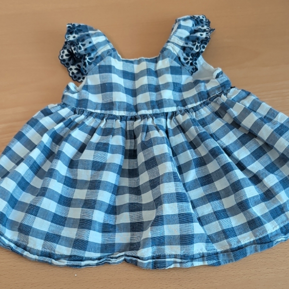 Tartine et Chocolat Navy and White Checkered Dress